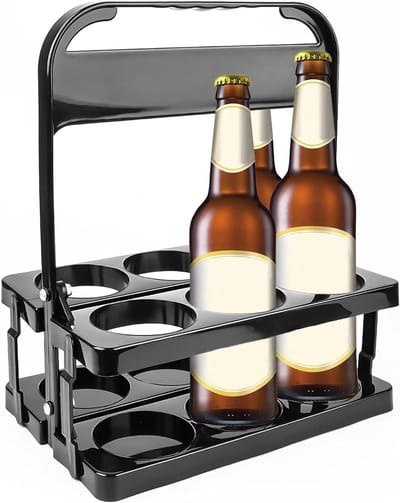 Vouwbare Flessenhouder voor 6 Flessen, Ideaal voor Bier, Wijn en Drankjes, Perfect voor Feesten, KTV en Bars