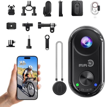 Mini Actiecamera - Draagbare Bodycam - Avontuur Vastleggen - 6-assige Stabilisatie - 4K Ultra HD - Zwart