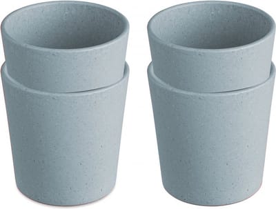 Drinkbekers, Set van 4 Stuks, 0.19 L, Natuur Bloemen Blauw, Organic Bio-Circular - Koziol | Connect