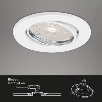 Briloner Leuchten DIMM - LED inbouwarmatuur - 7256- 036 - Warm wit 3000K - IP23 bescherming - Draaibare lamp - Traploos dimbaar - IP23 - 25.000 uur - Ø8.6 x 7 cm
