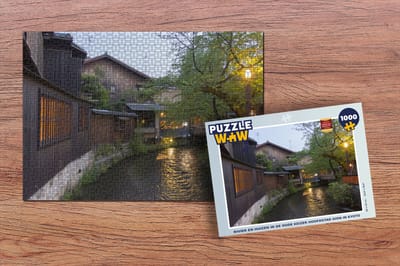 Puzzel Rivier en huizen in de oude keizer hoofdstad Gion in Kyoto - Legpuzzel - Puzzel 1000 stukjes volwassenen