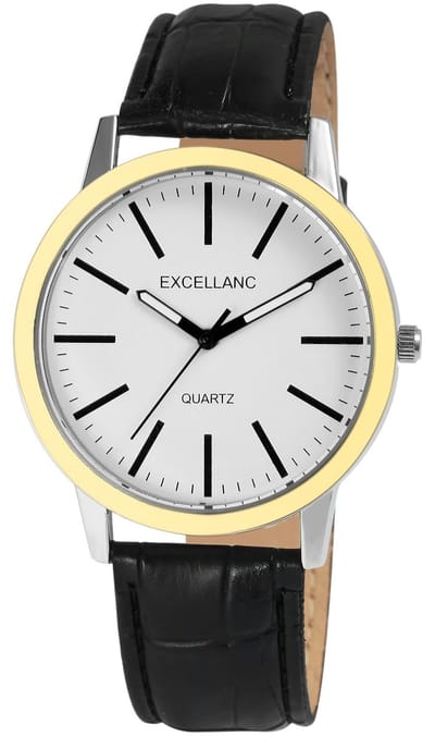 EXCELLANC herenhorloge kunstleer Mineralglas