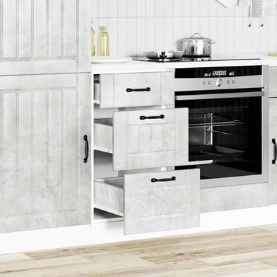 vidaXL - Onderkast - Lucca - bewerkt - hout - betongrijs