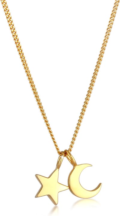 Elli - Halsketting - Dames Ster Halve Maan Hanger Astro in 925 Sterling Zilver - Dames