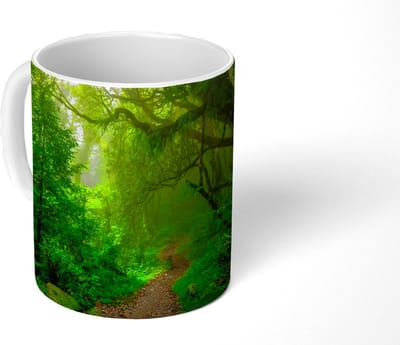 Mok - Koffiemok - Landschap - Jungle - Tropisch - Zon - Groen - Mokken - 350 ML - Beker - Koffiemokken - Theemok