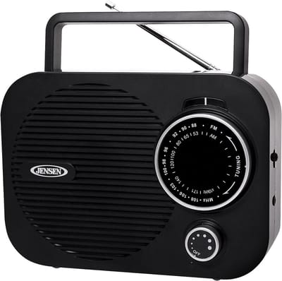 Draagbare AM/FM Radio Zwart met Aux-ingang en Telescopische Antenne