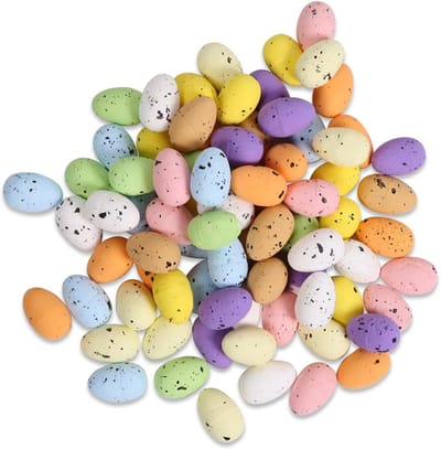 KZQ 200 Stuks Schuim Paaseitjes, 1,8 x 1,5 cm, Kunststof Eieren voor Vogelnesjes, Paasdecoratie, DIY Knutselen, Feestdecoratie Binnen