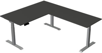 Elektrisch Zit-Sta Hoekbureau Move New Base 160x200 cm – Antraciet