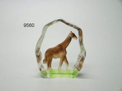 Glasblokje giraf – 8 x 7 x 2 cm – Decoratief glasobject