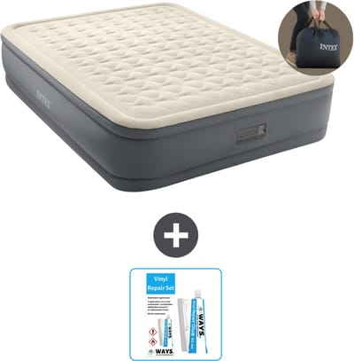 Intex Luchtbed - 2-Persoons - 152 x 203 x 46 cm - Grijs - Inclusief pomp en Reparatieset