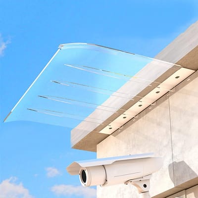 Deurluifel Polycarbonaat - Buitenluifel Overhead - Bescherming Tegen Regen - Weerbestendig Gebogen Vorm - 50 x 100 cm - Transparant