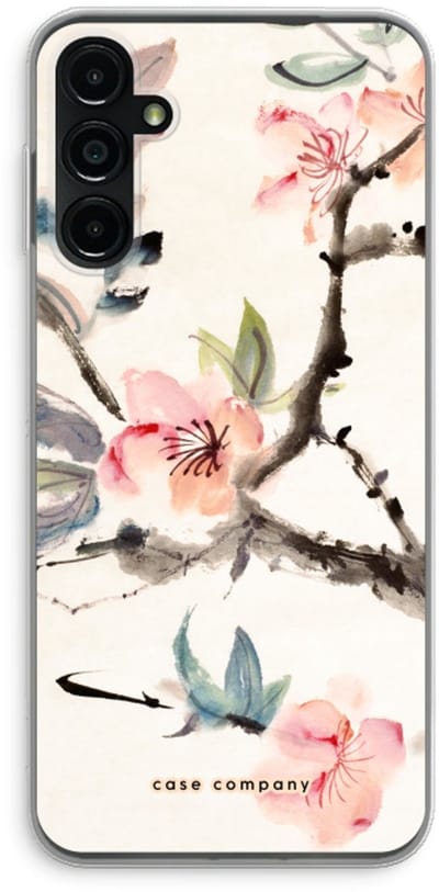 Case Company® - Hoesje geschikt voor Samsung Galaxy A14 hoesje - Japanse bloemen - Soft Cover Telefoonhoesje - Bescherming aan alle Kanten en Schermrand