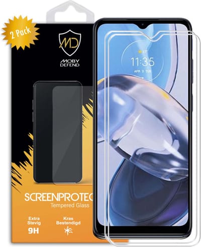 2-Pack MobyDefend Screenprotectors - Geschikt voor Motorola Moto E22 / E22i - Case-Friendly Screensaver - Gehard Glas