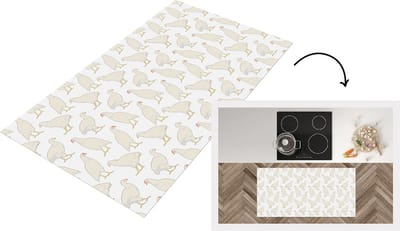 Keukenloper - Loper keuken - Vogel - Kippen - Patronen - 120x60 cm - Keukenloper vinyl