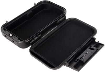 Dailygoods- Brandwerende Kluis Draagbaar - Waterdichte Kluis - 4-Cijferig Wachtwoordslot - Mini Kluis voor Reizen - Zwart - Lichtgewicht 703g