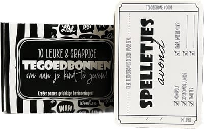 Doosje met Tegoedbonnen - om aan je kind te geven