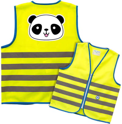 Veiligheidshesje met rits - Panda - Maat S - kinderen - Veiligheidsvest - Reflecterend