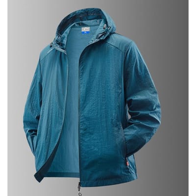 Zomer Ijzige Zijde Dunne Jas met Capuchon voor Zonbescherming Heren Outdoor Sport Bescherming tegen UV 5XL