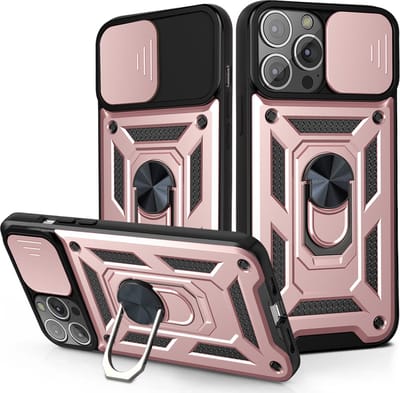 Hoesje geschikt voor Samsung Galaxy S23 Ultra - Backcover - Rugged Armor - Camerabescherming - Extra valbescherming - TPU - Rose Goud