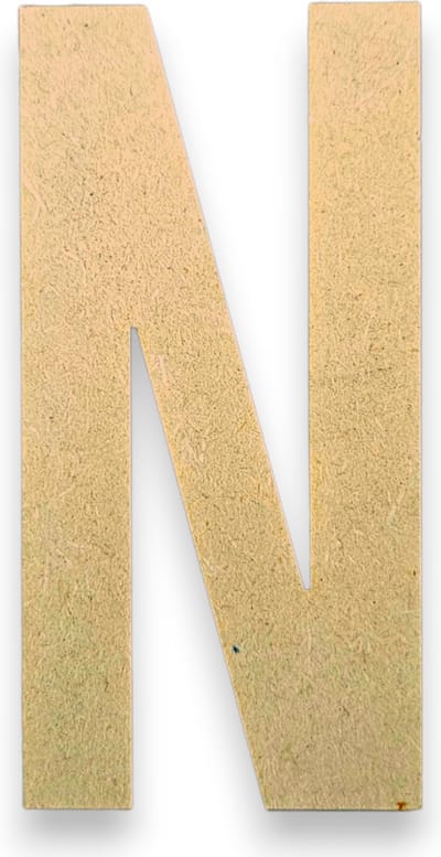 MGM Trading - N - Letters en Cijfers van MDF - 10 cm hoog - 9MM Dik - Beige - Laser gesneden - Per Stuk