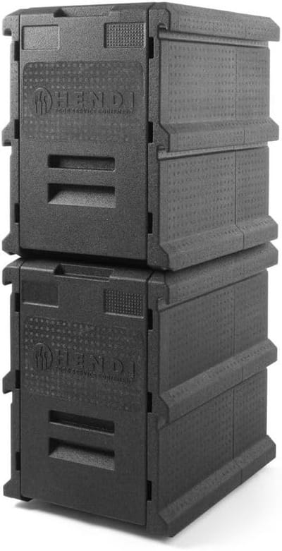 Isolatiebox - Koelbox Opslag - Voedsel Transport - Stapelbaar Vergrendelprofiel - 100 Liter - Grijs