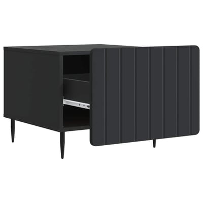 vidaXL - Salontafel - met - lade - Zwart - 49 - x - 50 - x - 42 - cm - Bewerkt - hout