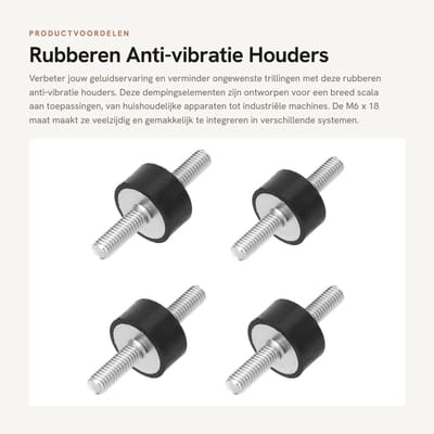 Dailygoods- Anti-vibratie Houders M6 - 4 Stuks Dempingselementen - Geluidscontrole - Trillingsdemping - Geschikt voor Luchtcompressoren - Diesel- en Motoren. - Dempingselement
