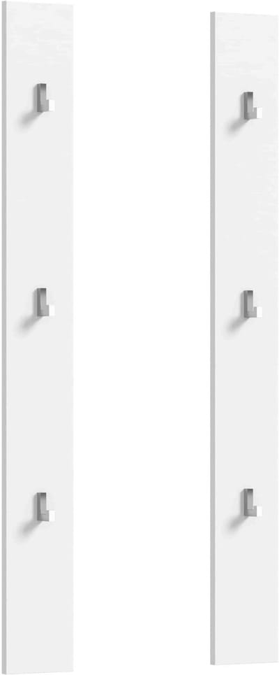 ProjektX Wandgarderobe Set Met 2 6 Haken Wit Hoogglans - 115cm x 13cm x 3cm