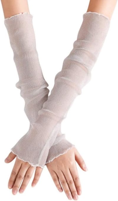 Koelende Zomer Mouwen voor Dames met UV Bescherming - Lange Arm Handbeschermers van Ultra Dunne Kant voor Buitenactiviteiten