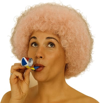 Feestpruik Roze Krullen – Verkleed Pruik met Afro Look voor Party & Carnaval