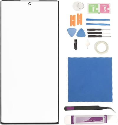 Schermvervanging voor smartphone: Vervanging glas voorste lens, reparatieset, zwart.