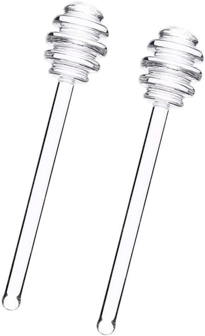 2x Honing lepels van kunststof 17 cm - Keukenbenodigdheden - Honinglepel/honingdipper - Lepel voor honing