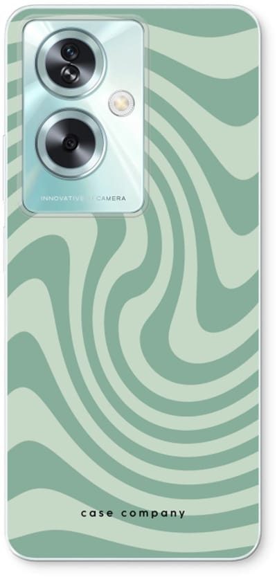 Case Company® - Hoesje geschikt voor Oppo A79 hoesje - Swirl Groen - Soft Cover Telefoonhoesje - Bescherming aan alle Kanten en Schermrand