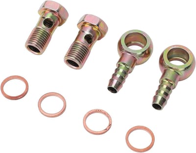 Banjo Bolt Slangfitting Kit voor 9-10mm ID Koelvloeistofslang, M14x1.5mm, Hoge Druk, Voor Vloeistofstroom en Transportbeheersing