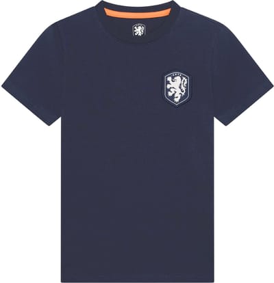 Nederlands Elftal Logo T-Shirt Kinderen - Maat 116 - Navy - Jongens & Meisjes - KNVB - Fankleding - Voetbal - Officiële Merchandise - Donkerblauw
