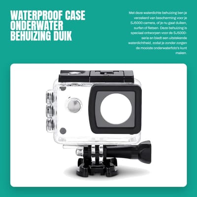 Dailygoods- Hoes Waterdicht - Beschermhoes SJ5000/SJ5000 WiFi/SJ5000 PLUS - Onderwaterbehuizing - Duiken/Surfen/Fietsen - Hoogwaardig PC/Roestvrij Staal - Transparant