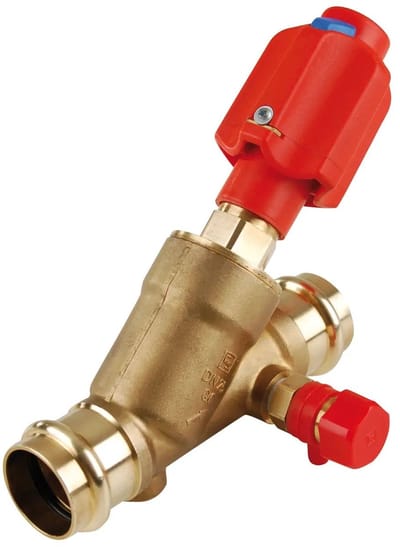 Seppelfricke SPS® KFR®-Afsluiter met aangevormde persaansluiting voor M- of V- contour, niet-stijgend, met aftapkraan, d22 (DN20), messing Type 4726, tw0022236