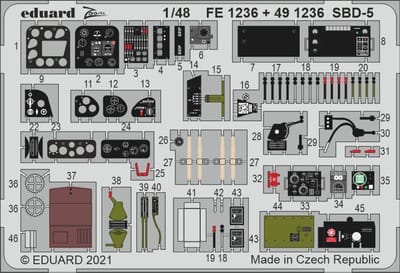 Eduard Modelbouwdecoratie - 491236 Accessoires for SBD-5 - Photo-etch