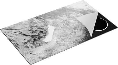 Chefcare Inductie Beschermer Groene Sla op een Blauwe Achtergrond - Zwart Wit - 90x50 cm - Afdekplaat Inductie - Kookplaat Beschermer - Inductie Mat