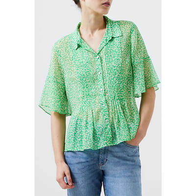 French Connection Cadie Pintuck Top Poise Green Size: 8 | Blouses Outlet | Dames | Groen