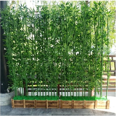 Kunstmatige bamboe heggen - Privacy planten - Decoratieve omheining - Waterdicht UV-bestendig - 39 x 338 ft - Groen