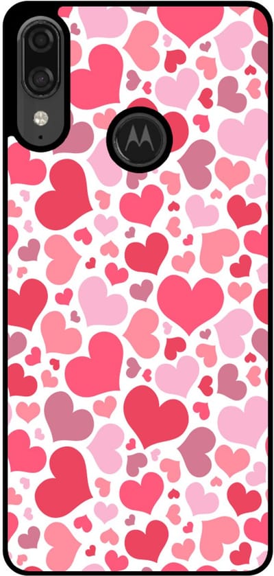 Smartphonica Telefoonhoesje Geschikt voor Motorola Moto E6 Plus met Hartjes Print - Hearts Design TPU Backcover Case - Kinder Hoesje met Hartjes Design geschikt voor Motorola Moto E6 Plus