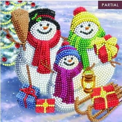 Crystal Card Kit | Diamond painting Snowman Family Fun