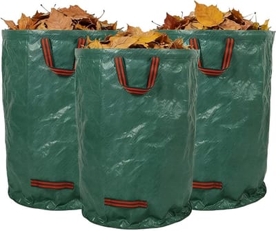 Tuinzakken - Afvalverzamelaar - Tuinonderhoud - Verstevigde draaghendels - 3 stuks 53 gallon - Groen