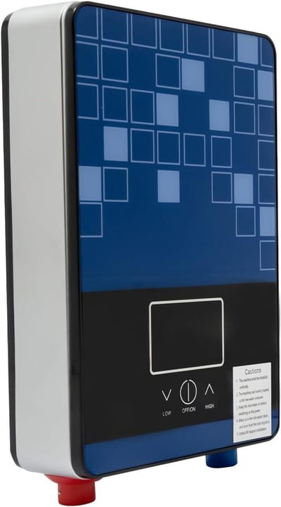 Elektrische Doorstroomboiler - Direct Warm Water - Douchen en Keuken - 3 Seconden Opwarmtijd - Compact Design - Blauw