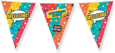 Paperdreams Vlaggenlijn - Welkom feest - 10m - diverse kleuren
