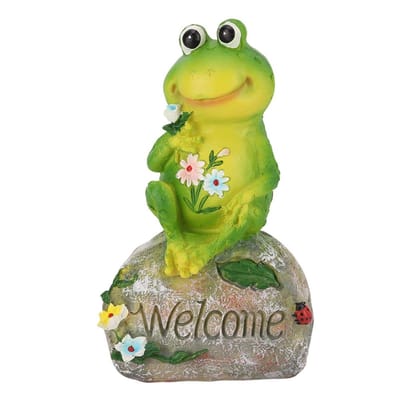 Dailygoody - Tuinversiering - Levendige kikker decoratie - Hoogwaardige hars - Groen - Waterdichte verf - Voor vijver en tuin - 1 stuk