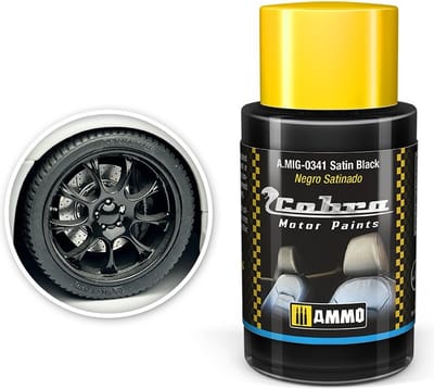 AMMO by Mig Jimenez Hobbyverf Acrylverf - MIG 0341 Cobra Motor Paints - Satin Black - Acryl - 30ml Verf potje - 30 ml