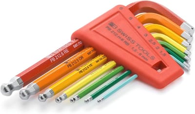 7-delige Inbusset voor Schroefwerkzaamheden - 100% Swiss Made - Inclusief Sleutels van 1.5 tot 6 mm