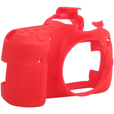 Antislip Slijtvaste Siliconen Camerahoes Zacht SLR Beschermhoes voor Canon 60D Camera(Zwart ) rood